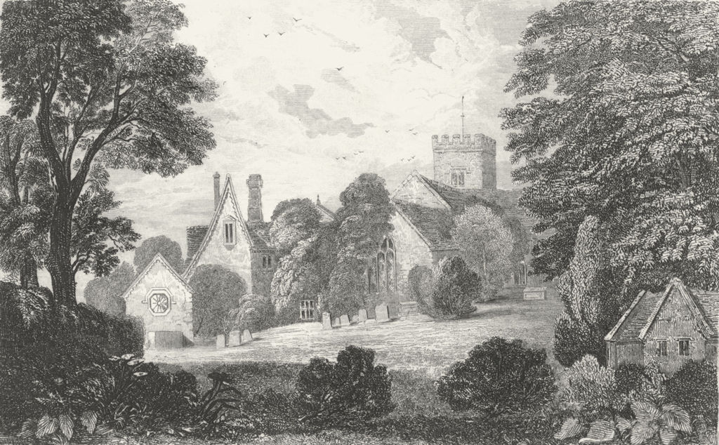 SHROPS. Ludford Church. West 1830 old antique vintage print picture