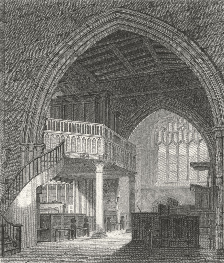 BANGOR. Transept, Cathedral; Henry Majendie Bishop of 1814 old antique print
