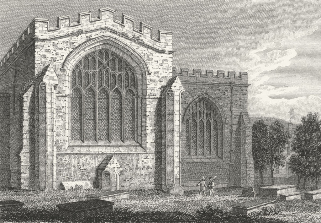 Associate Product BANGOR. Transept, Cathedral. Wales Caernarfonshire.  1814 old antique print