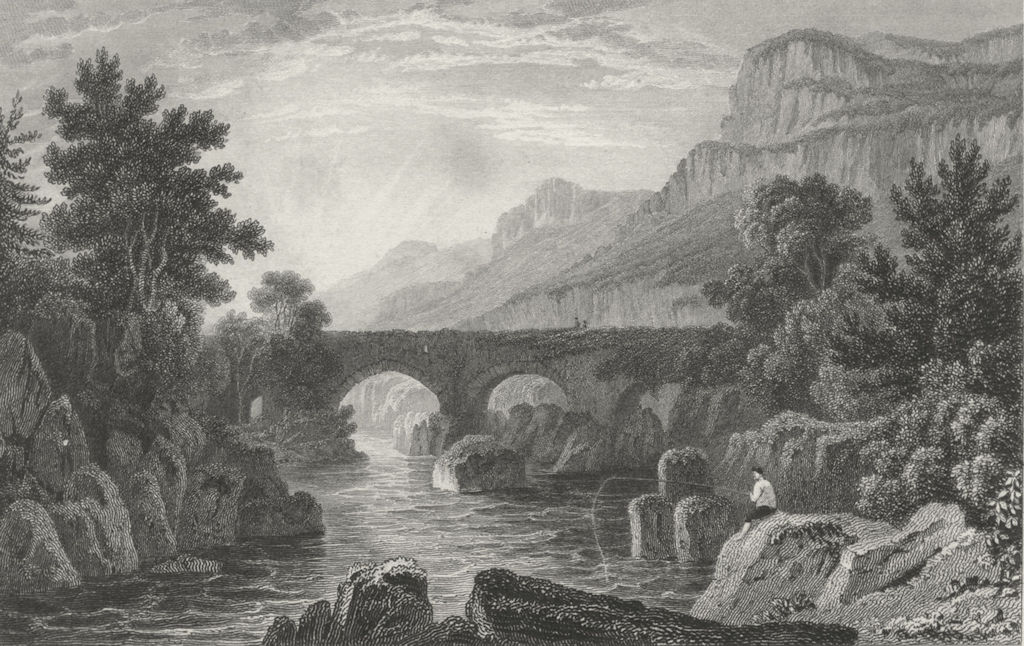 WALES. Pont-y-Pair, Caernarfonshire. Gastineau 1831 old antique print picture