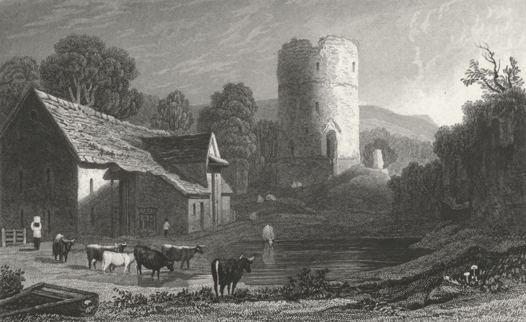 WALES. Tretower, Brecknockshire. Brecon. Gastineau 1831 old antique print