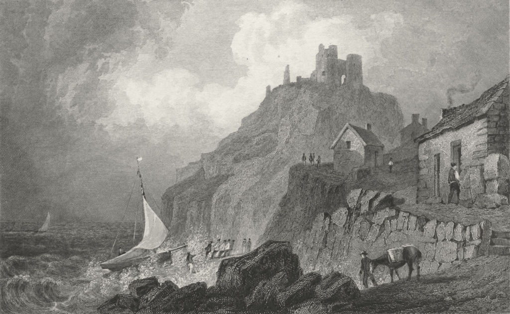 WALES. Criccieth Castle, Caernarfonshire. Gastineau 1831 old antique print