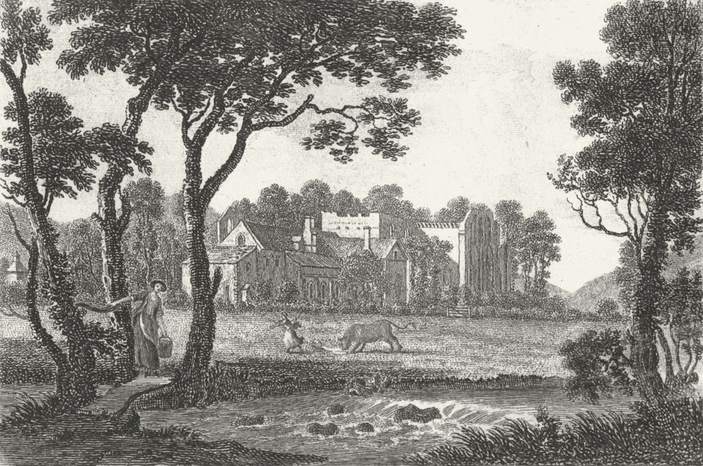 DENBIGHSHIRE. Valle Crucis Abbey. Denbigh. Grose 1795 old antique print