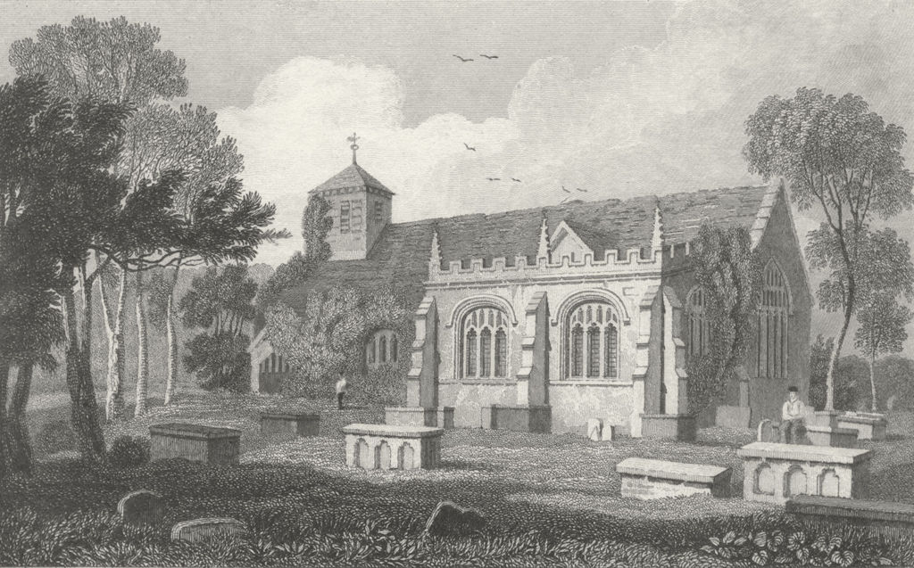 LLANRWST. Church, Denbighshire. Denbigh. Gastineau c1831 old antique print