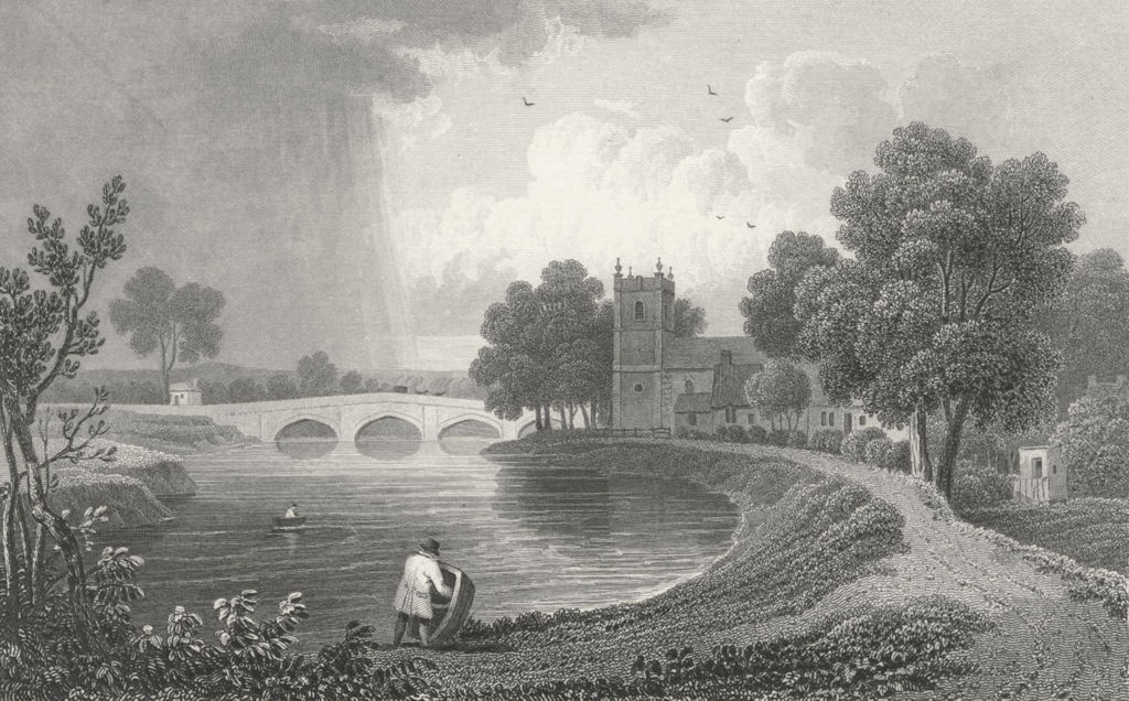 WALES. Bangor Iscoed, Flintshire. Gastineau 1831 old antique print picture