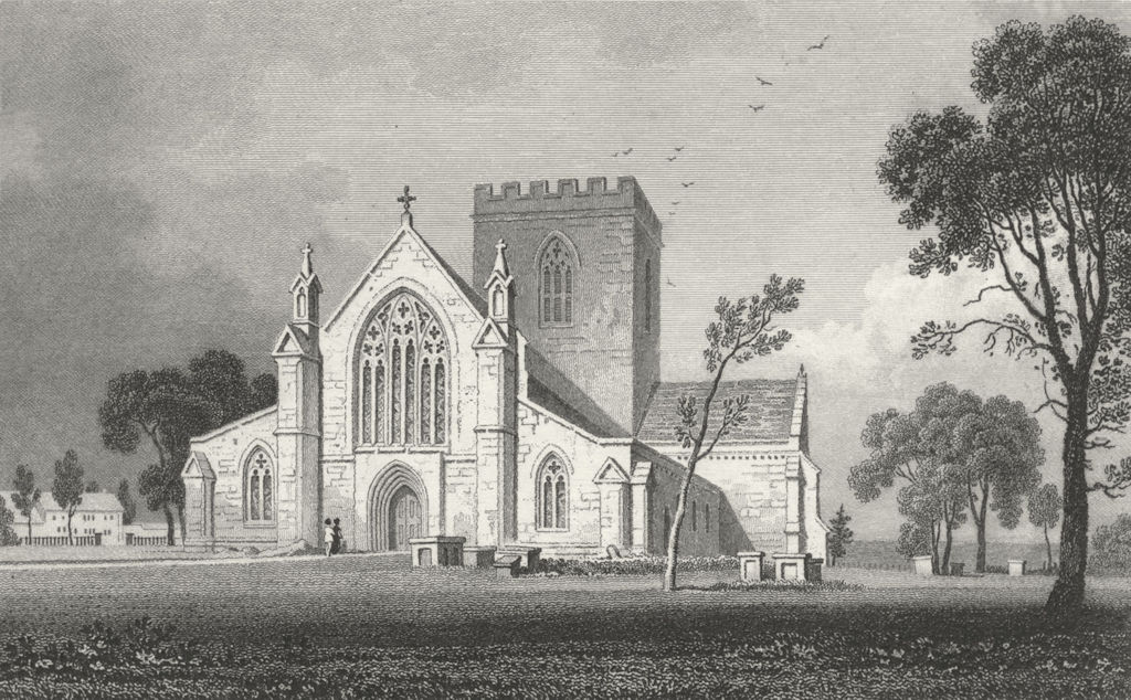 WALES. St Asaph Cathedral, Flintshire. Gastineau 1831 old antique print