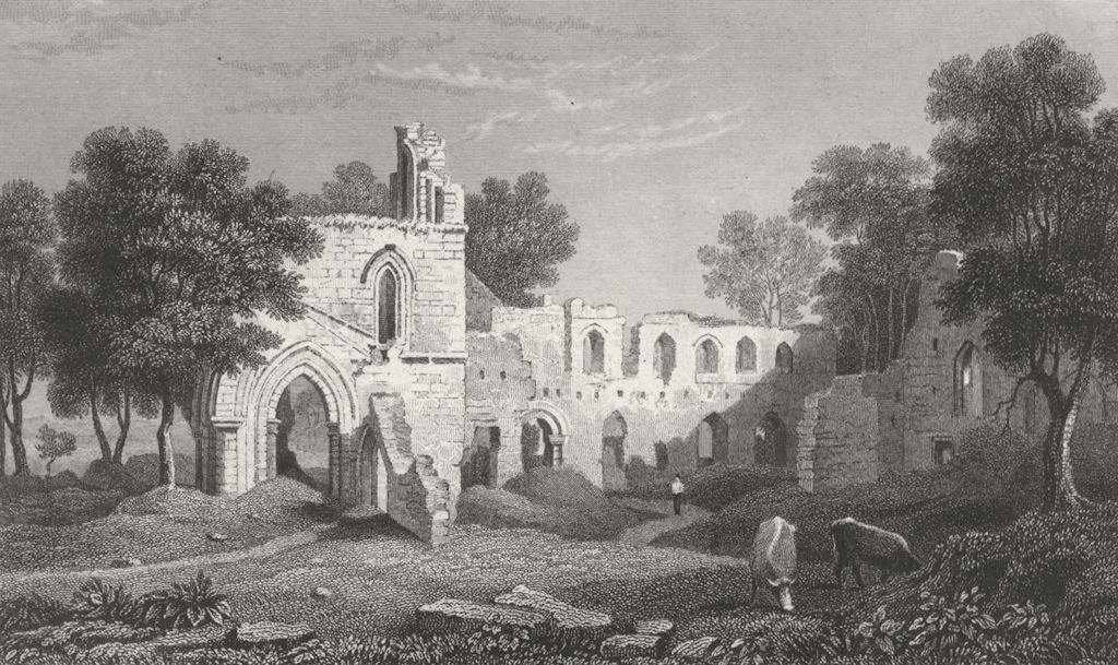 Associate Product WALES. Basingwerk abbey, Flintshire. Gastineau 1831 old antique print picture