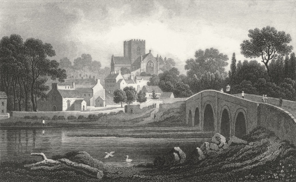 WALES. St Asaph, Flintshire. Gastineau 1831 old antique vintage print picture