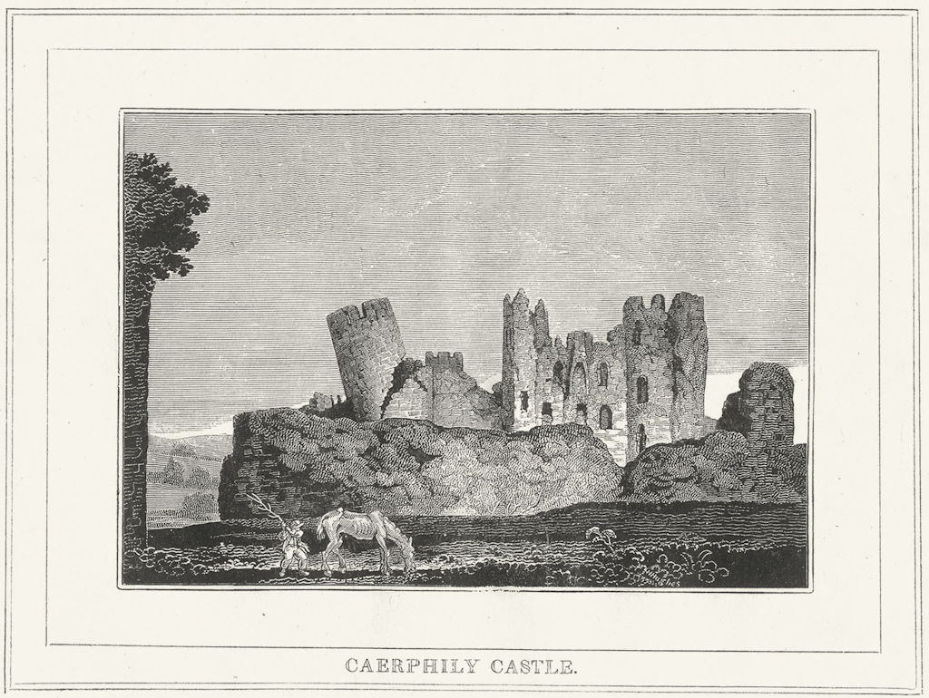 WALES. Caerphily Castle. Glamorganshire 1830 old antique vintage print picture