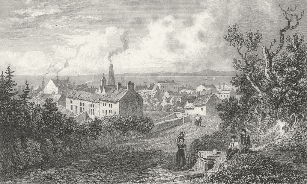 WALES. Flint. Gastineau town 1831 old antique vintage print picture