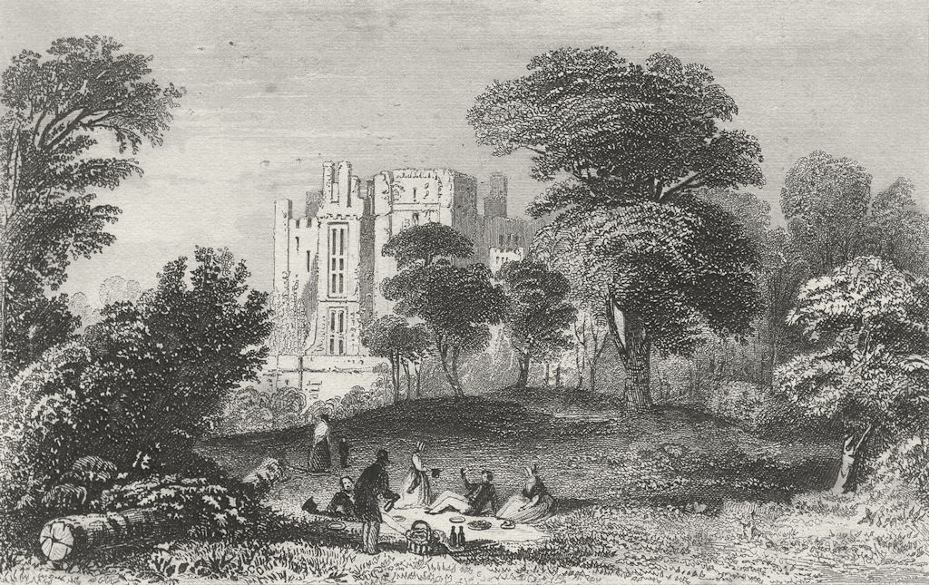 KENILWORTH. Ruins of the Castle, Warwickshire. DUGDALE 1835 old antique print