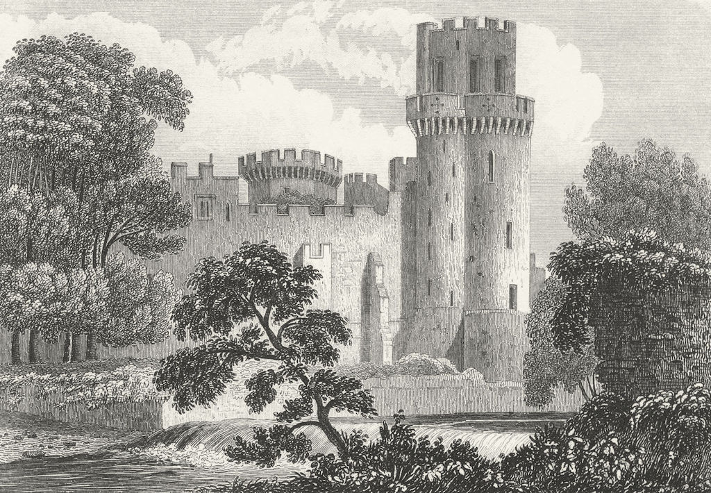 WARWICK CASTLE. Guy's Tower, Warwickshire. DUGDALE c1840 old antique print