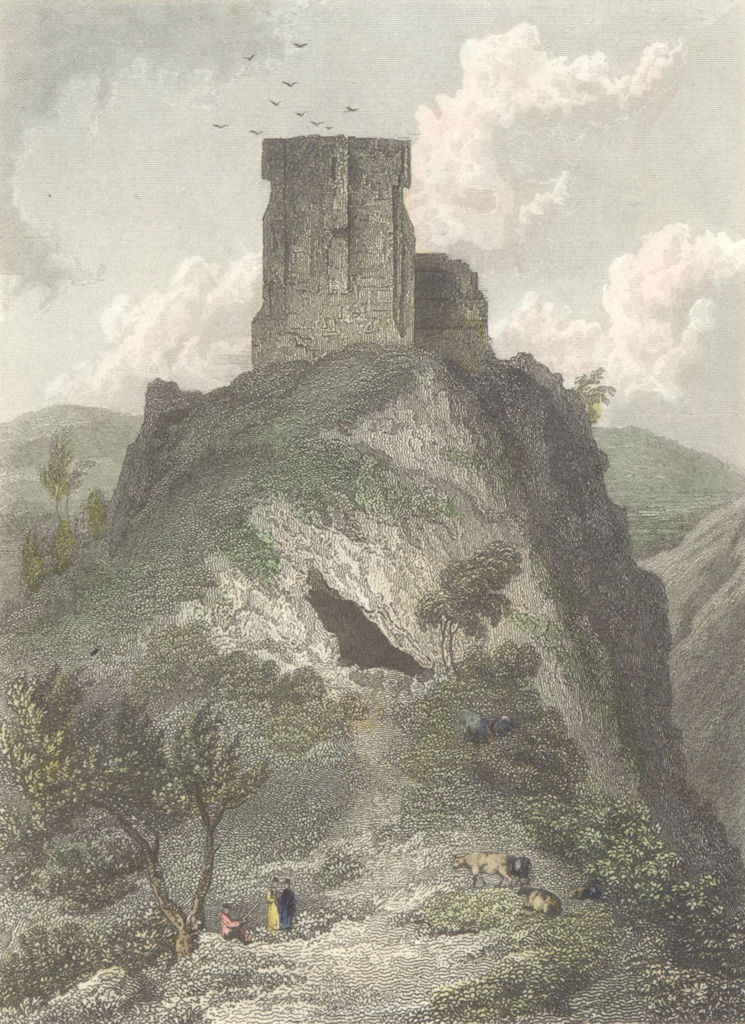DERBYS. Peveril Castle, Derbyshire. Westall-Finden c1833 old antique print