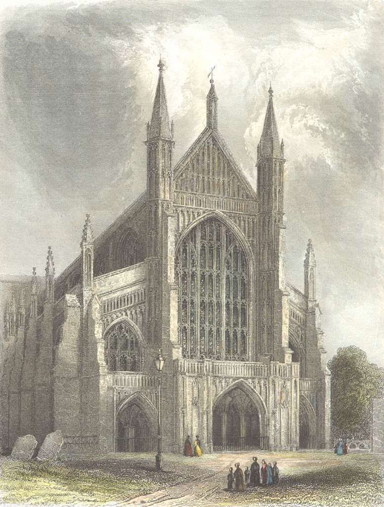 HANTS. Winchester Cathedral 1836 old antique vintage print picture