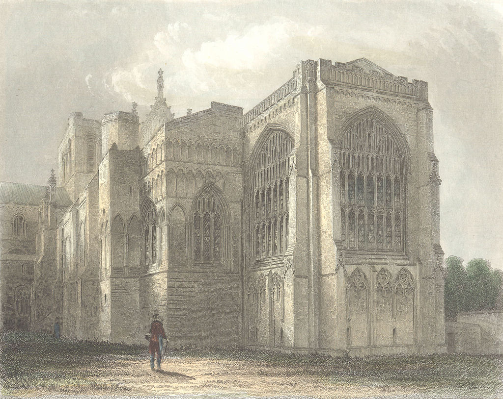 Associate Product HANTS. Winchester Cathedral SE view 1836 old antique vintage print picture