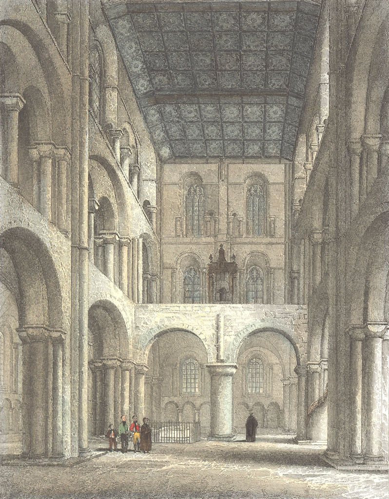 HANTS. Winchester Cathedral North Transept 1836 old antique print picture
