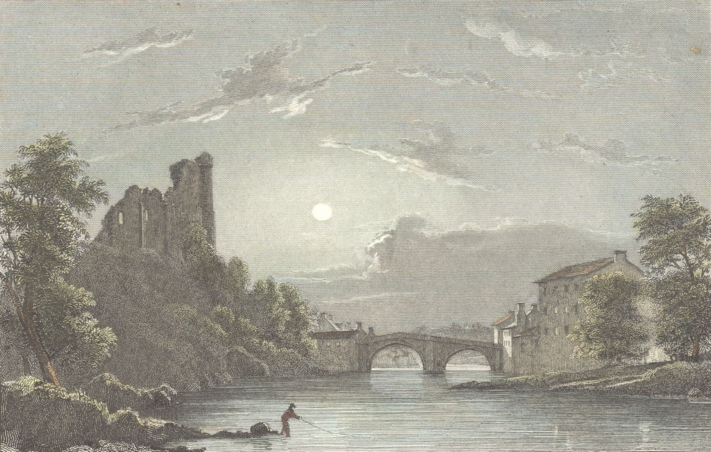 DURHAM. Barnard Castle. Westall-Finden c1833 old antique vintage print picture