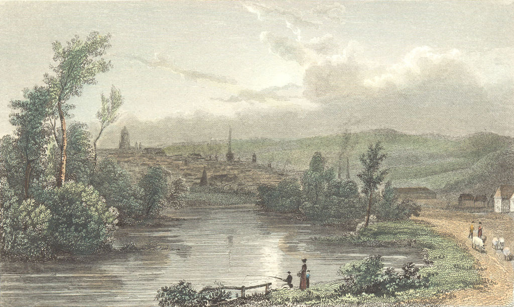 YORKS. Sheffield. Westall-Finden 1830 old antique vintage print picture