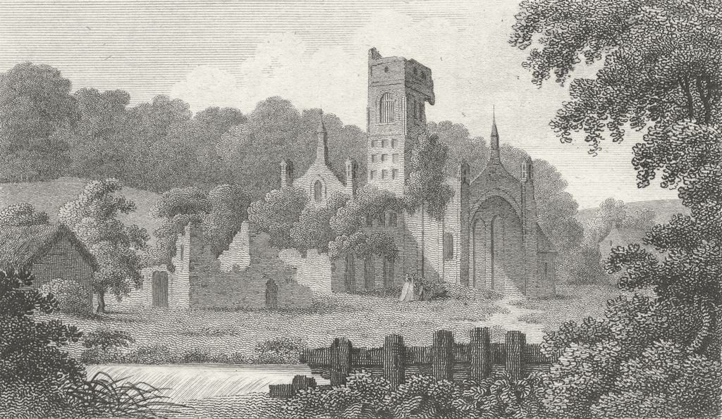 YORKS. Kirkstall Abbey. Lackington 1804 old antique vintage print picture
