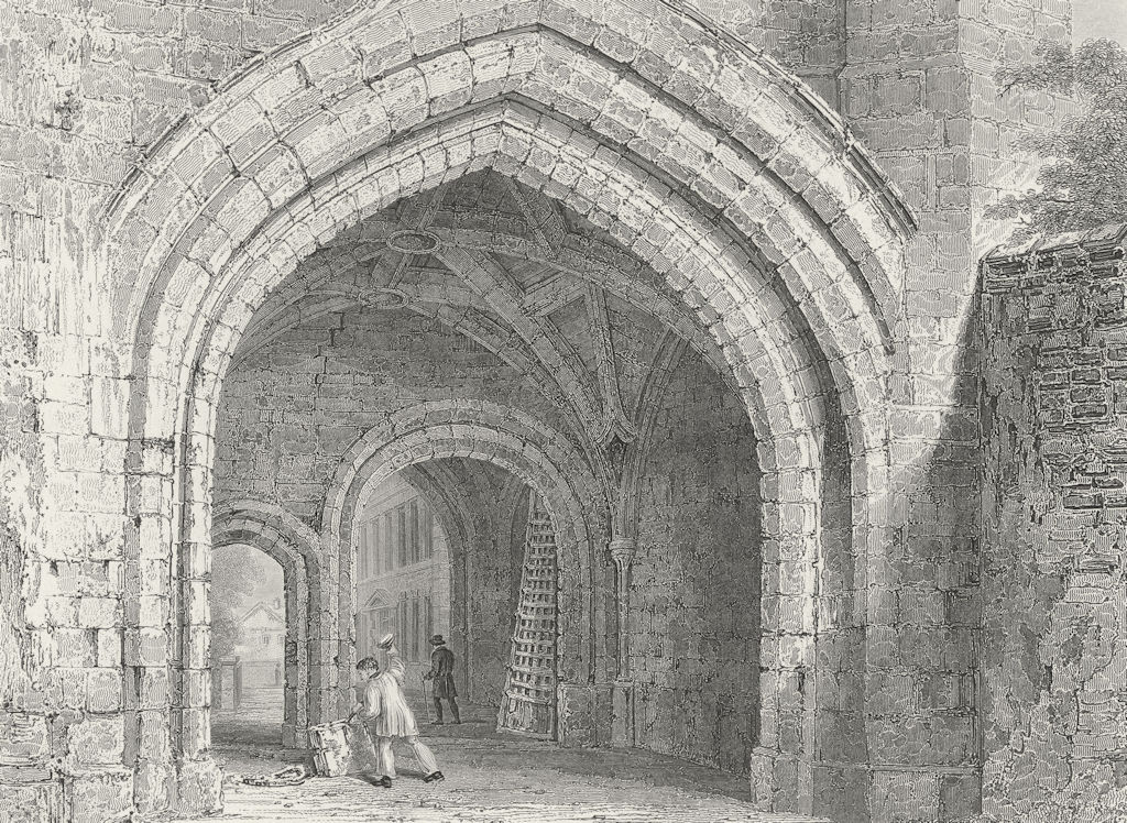 WORCESTER. Gate-way, Edgar's Tower, looking west. Fine 1830 old antique print