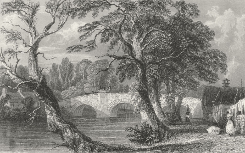 WESTMORLAND. Eamont bridge, side. Allom 1832 old antique vintage print picture