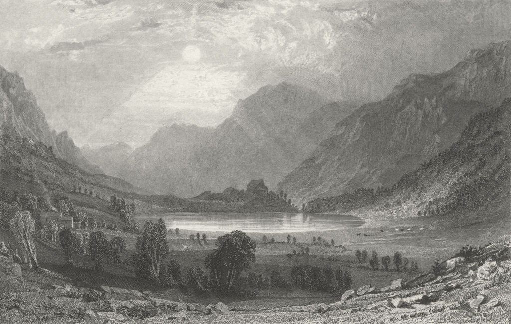 WESTMORLAND. Blea Tarn. Allom. view Mountains 1832 old antique print picture