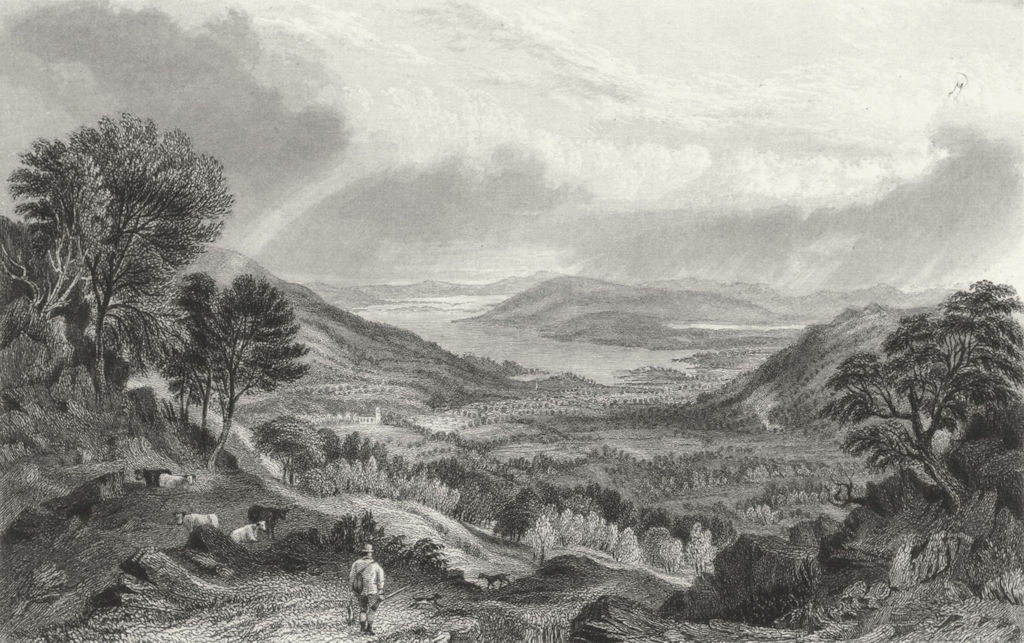 WINDERMERE. Esthwaite Water Ambleside, Rydal Park.  1832 old antique print