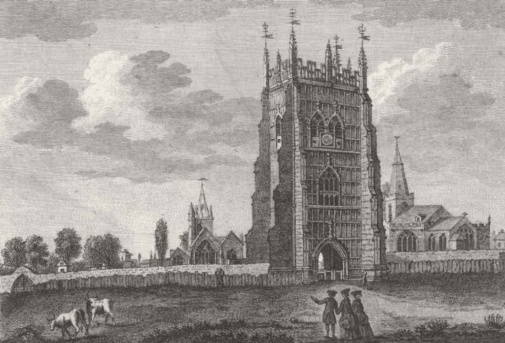 WORCS. Abbots Tower; Evesham, Worcestershire. Grose 1783 old antique print