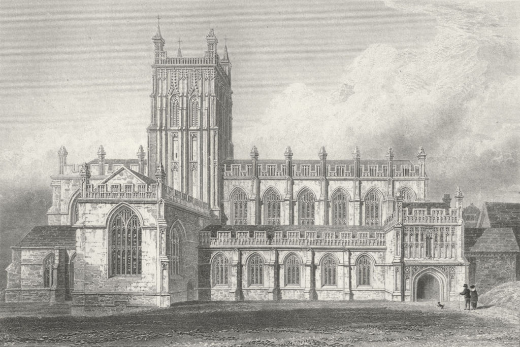 WORCS. Gt Malvern Church, Worcestershire. Le Keux 1824 old antique print