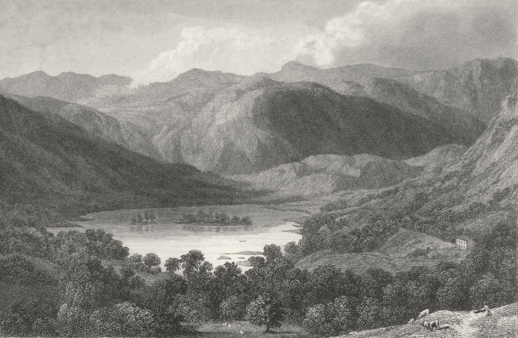 CUMBS. Gt Rydal lake. Westmorland. Westall-Finden 1832 old antique print