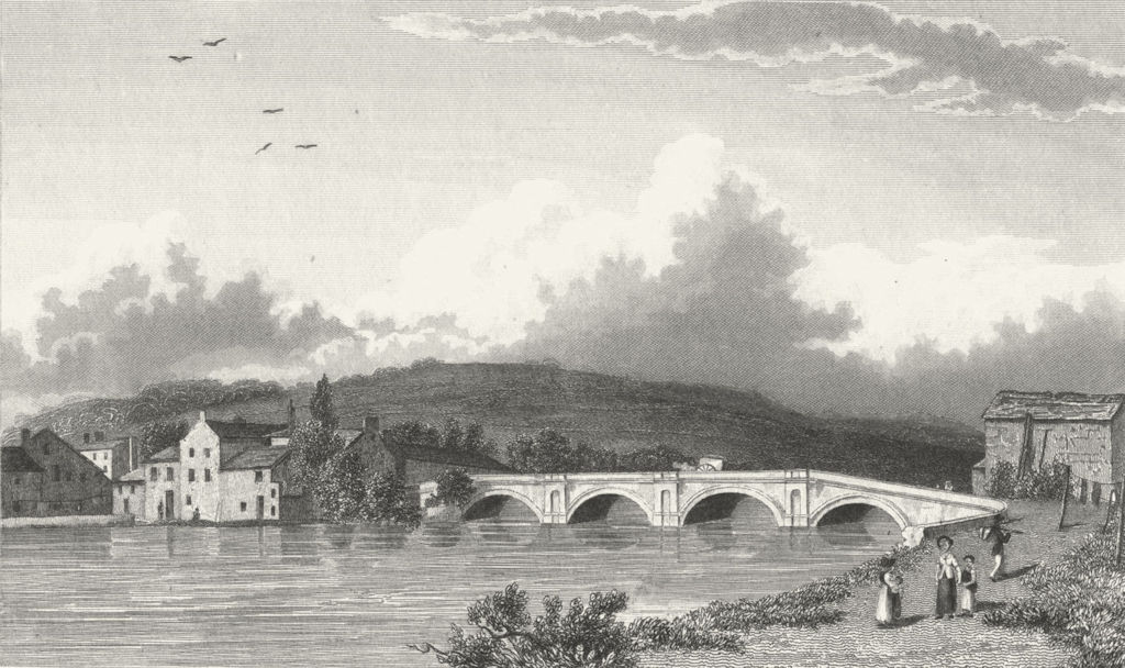 KENDAL. Strammongate bridge. Westmorland Westall 1830 old antique print