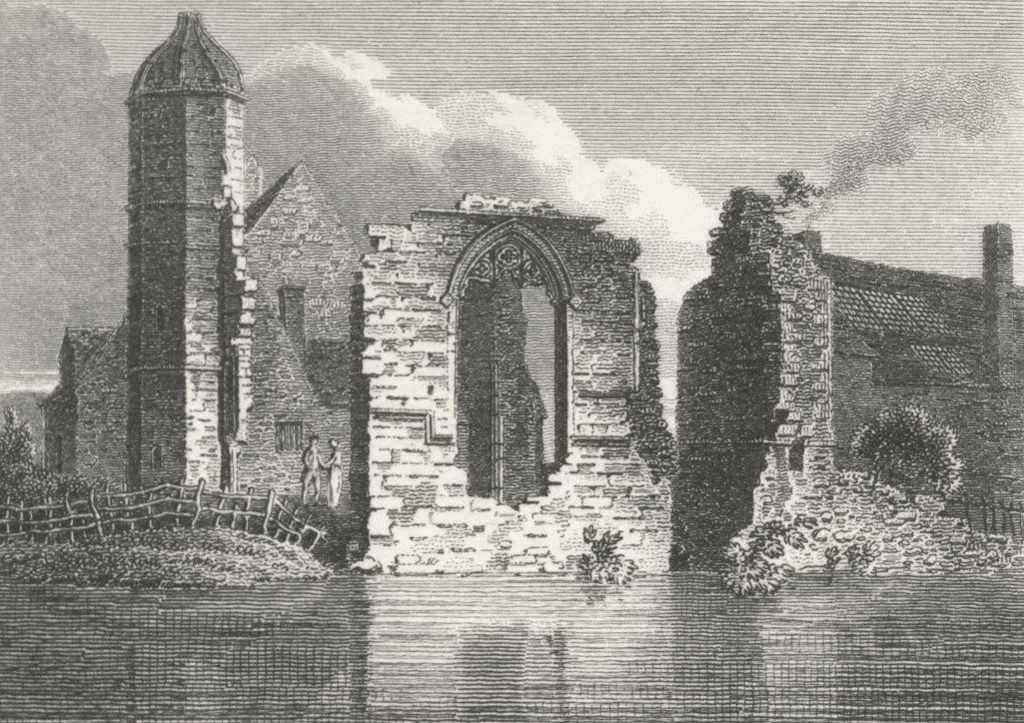 WORCS. Dudley Priory, Staffordshire 1812 old antique vintage print picture