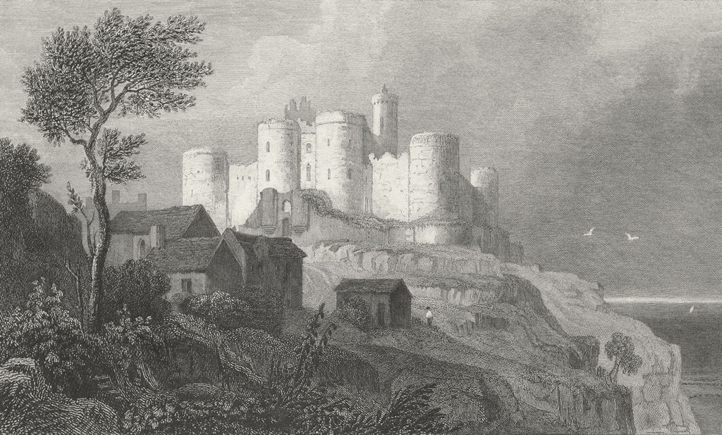 WALES. Harlech Castle, Merionethshire. Gastineau c1831 old antique print
