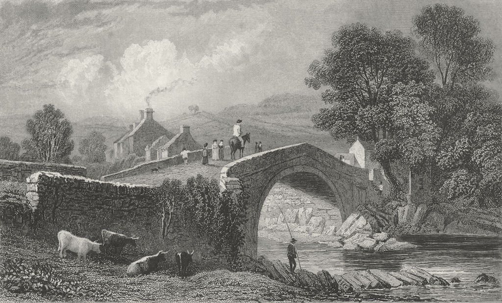 RADNORSHIRE. Rhaeadr bridge. Radnor. RHAIDER.  1831 old antique print picture