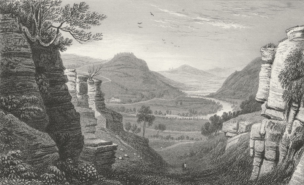 WALES. Wye, Aberedwy, Radnorshire. Radnor. Gastineau 1831 old antique print