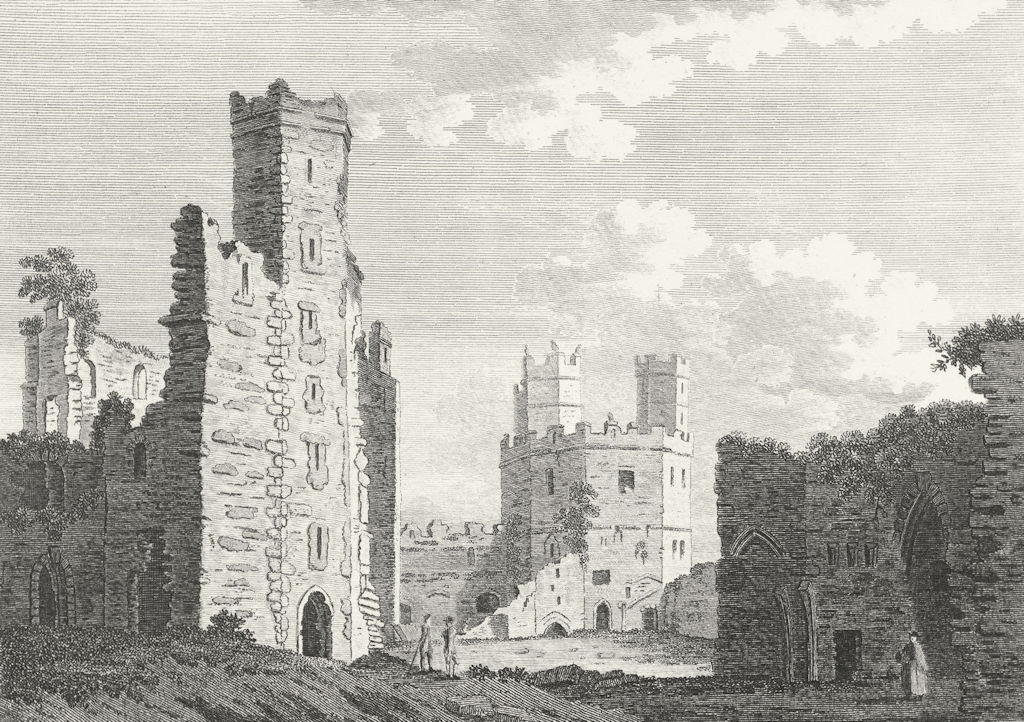 WALES. Inside of Caernarfon Castle. Grose. 18C 1795 old antique print picture