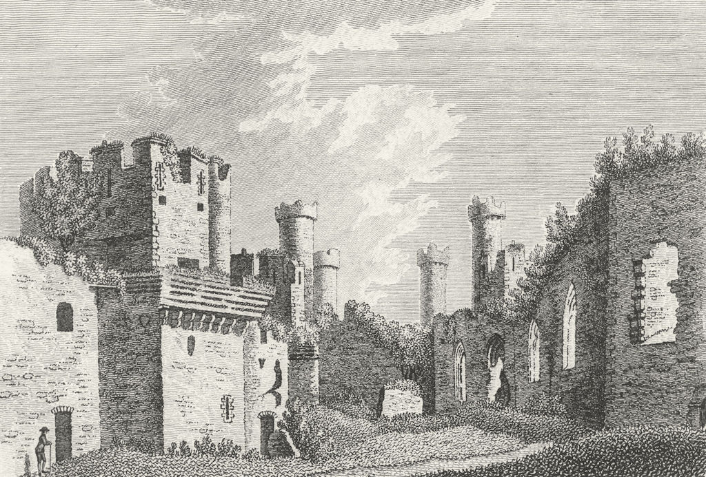 CONWY CASTLE. Caernarfonshire. Caernarfon. Grose. 18C 1795 old antique print