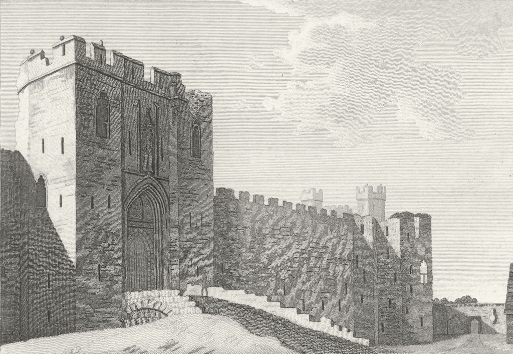 WALES. Gate of Caernarfon Castle. Grose. 18C 1795 old antique print picture