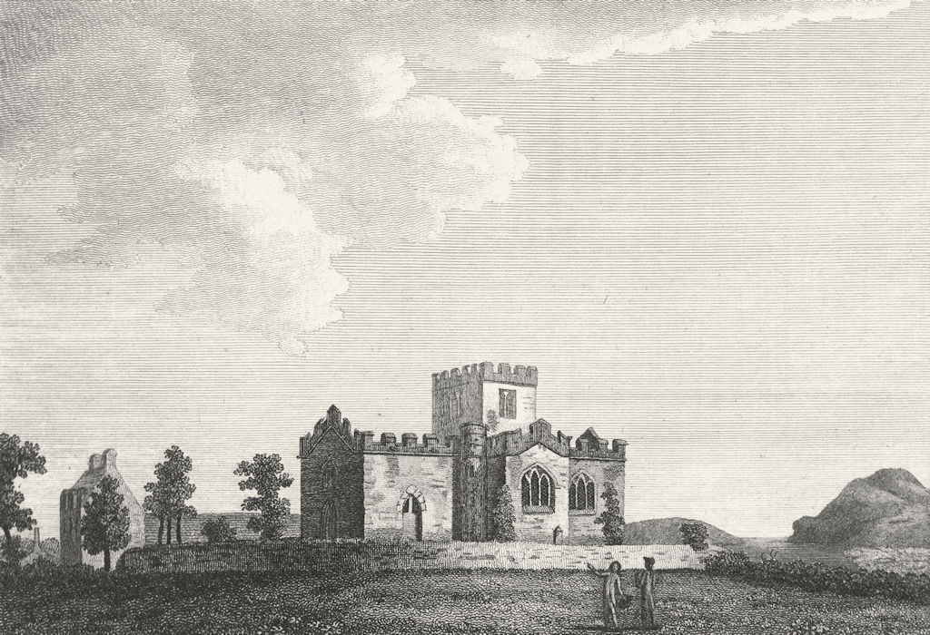 CAERNARFONSHIRE. Landegai Church. Caernarfon. Grose 1795 old antique print