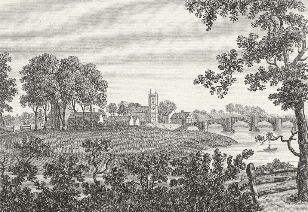 WALES. Bangor Church & bridge. Flint. Grose. 18C 1795 old antique print