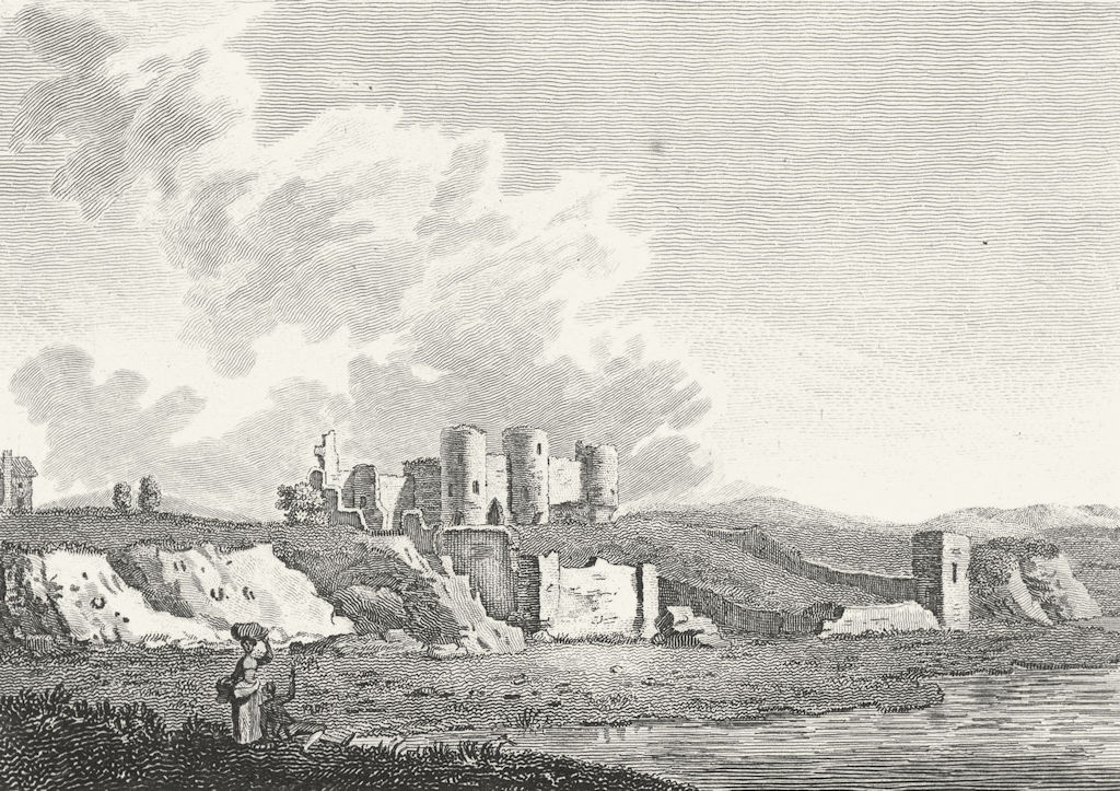 WALES. Rhudland Castle, Flintshire. Flint. Grose. 18C 1795 old antique print