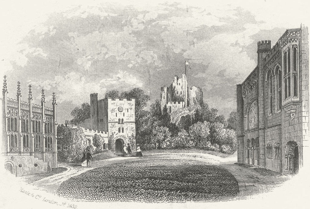 SUSSEX. Arundel Castle(Keep & Quad) c1855 old antique vintage print picture