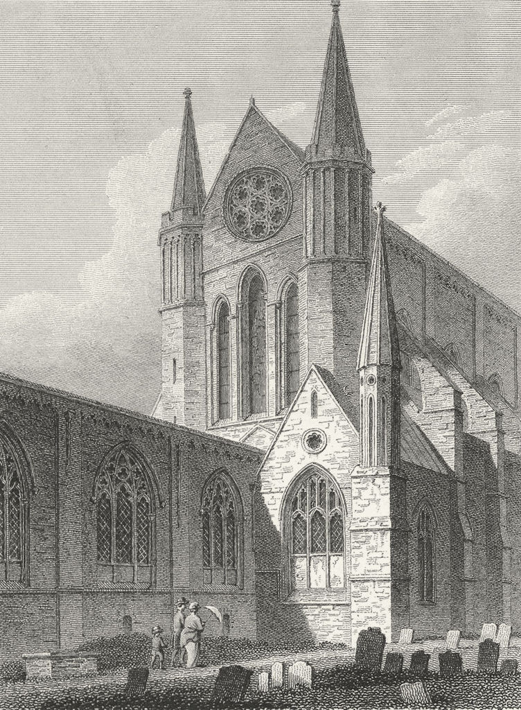 SUSSEX. NE Chichester Cathedral. Storer 1814 old antique vintage print picture