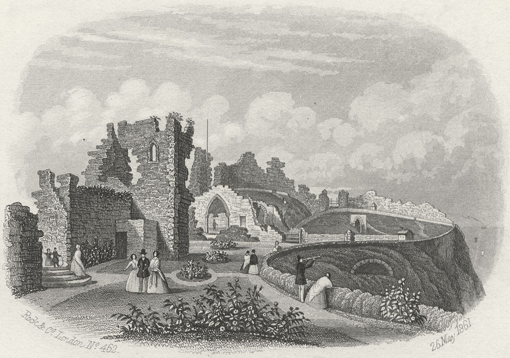 SUSSEX. Hastings Castle c1855 old antique vintage print picture