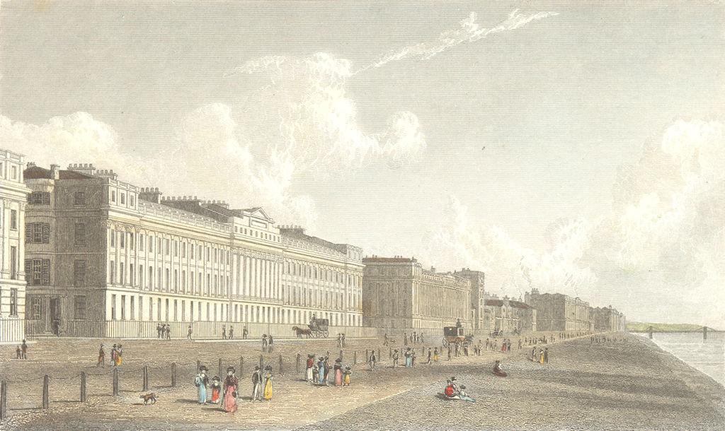 SUSSEX. Brunswick Terrace, Brighton. Westall-Finden 1830 old antique print