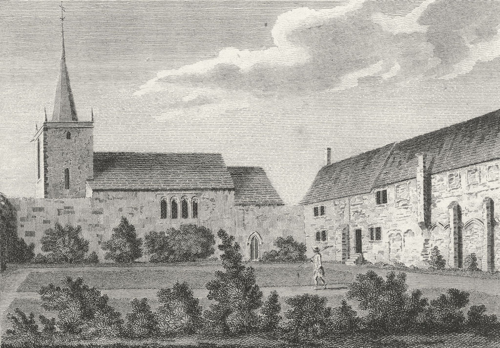 SUSSEX. Eastbourne, Priory. Grose 1783 old antique vintage print picture