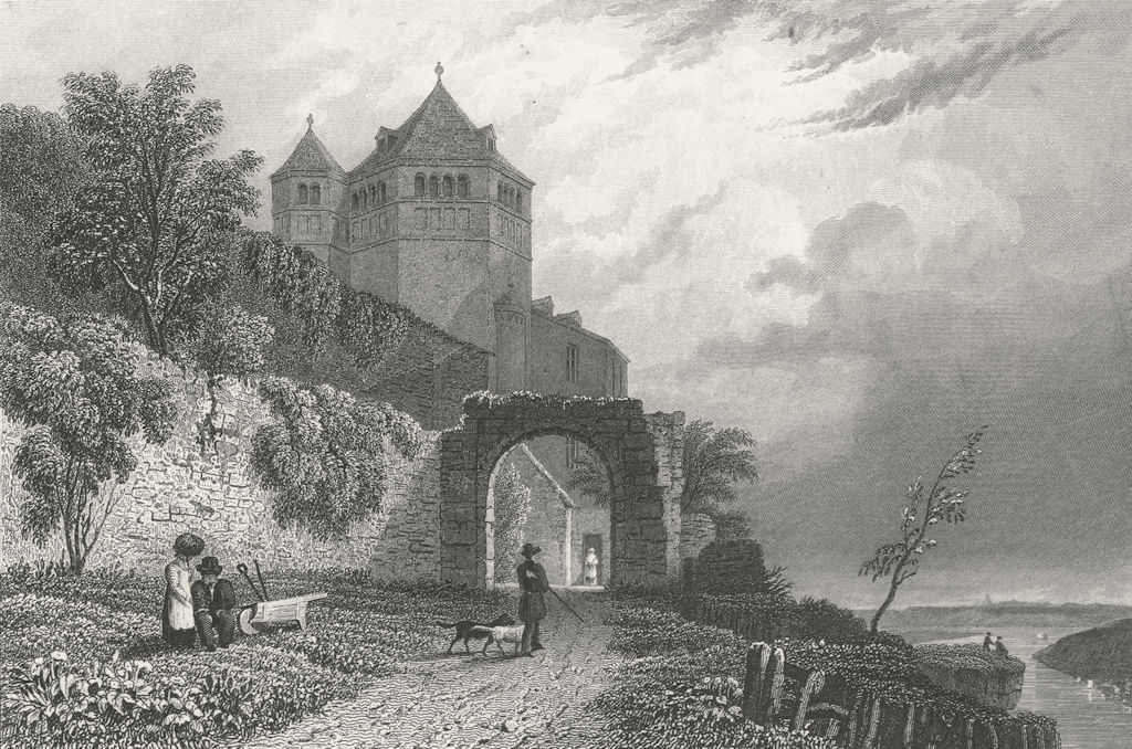 SWITZERLAND. Rheineck Castle. Germany. Tombleson 1830 old antique print