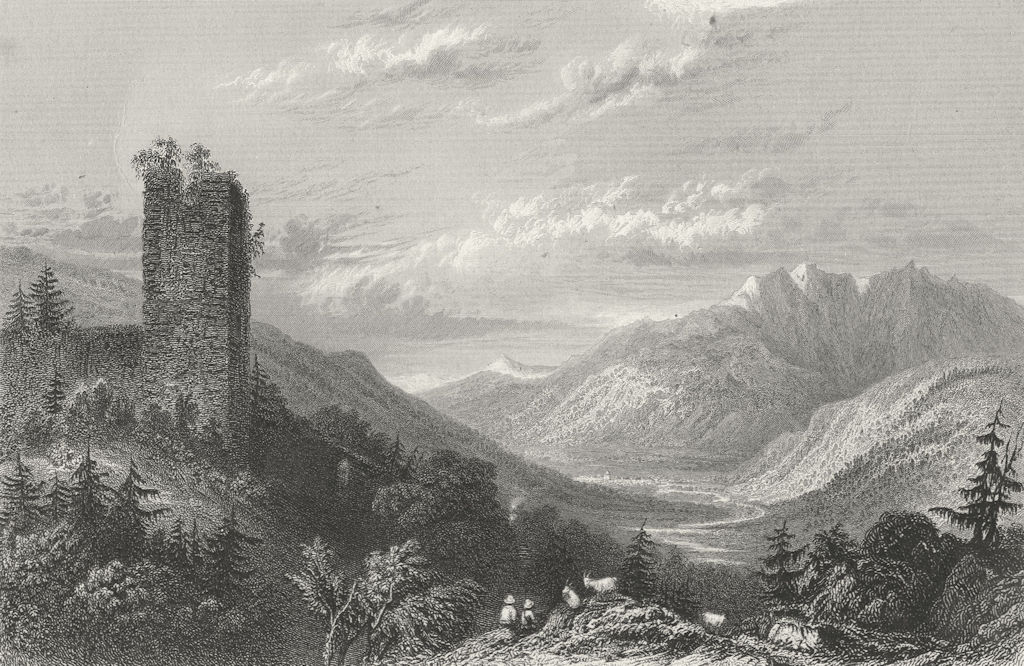 GERMANY. Ruins, Walterspurg. Tombleson 1830 old antique vintage print picture