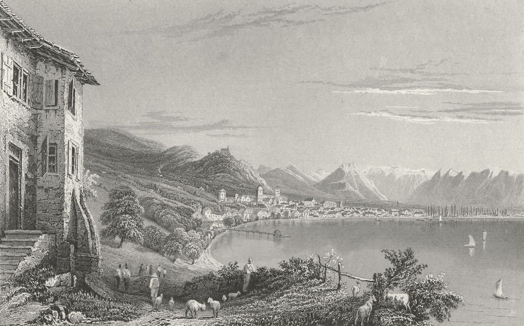 GERMANY. Bregrenz, lake Constance. Bragrenz. goat 1830 old antique print