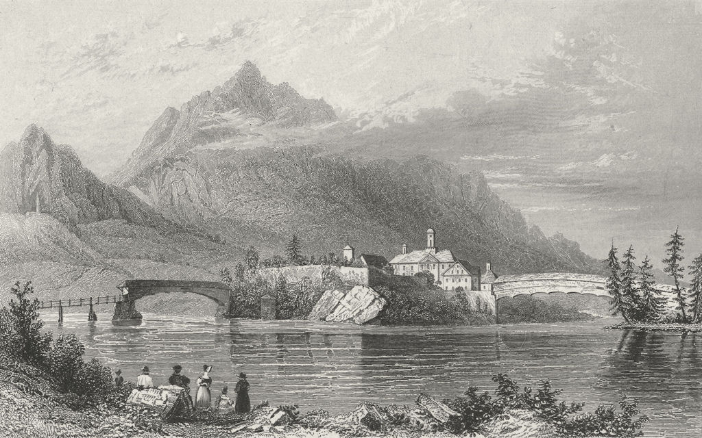 GERMANY. Reichenau. Tombleson 1830 old antique vintage print picture